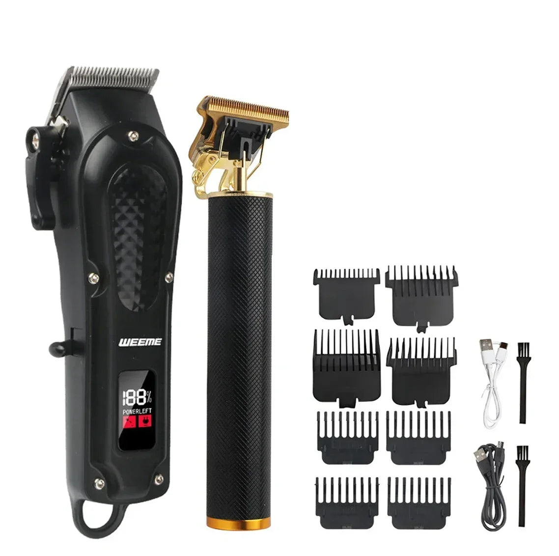USB rechargeable hair clipper and beard trimmer kit