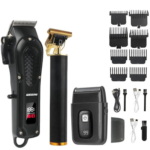 USB rechargeable hair clipper and beard trimmer kit